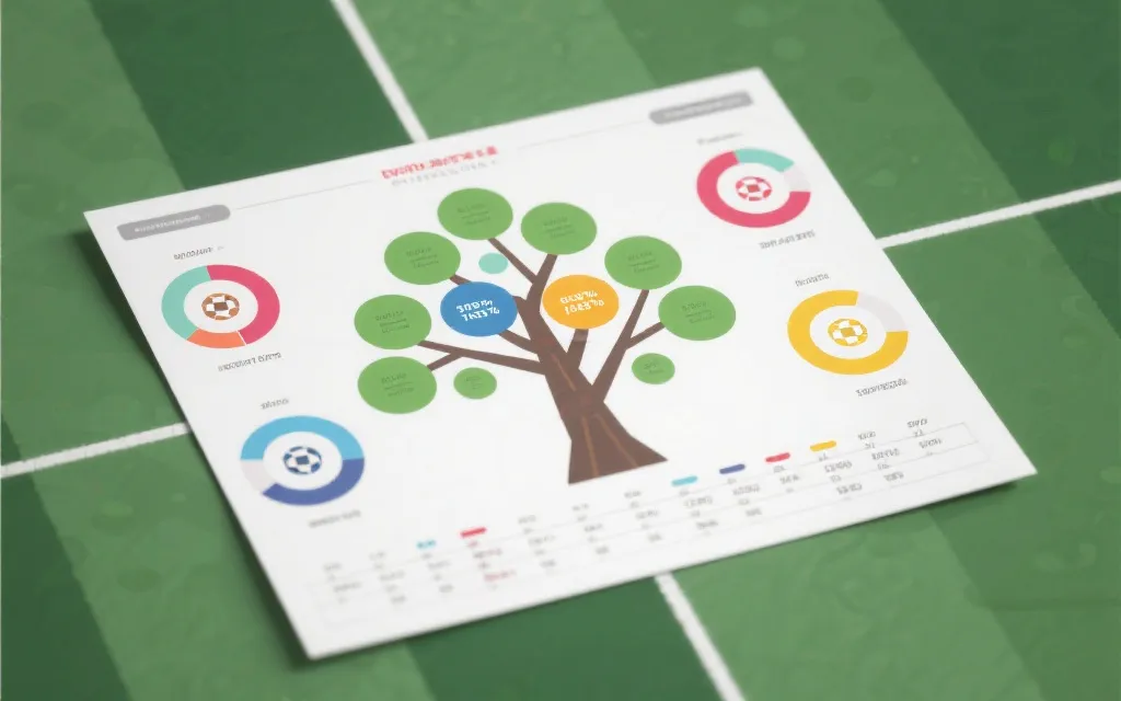 淘汰赛对阵树与数据标注的示意图